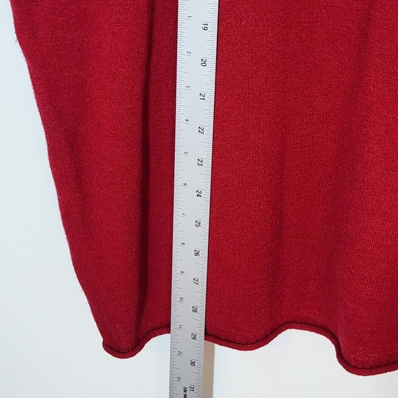 Eileen Fisher Dark Red Long Sleeve Knit Top Size XL