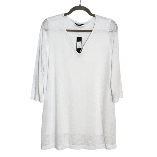 Nally & Millie White Slub Knit Tunic Tee Size XL NWT