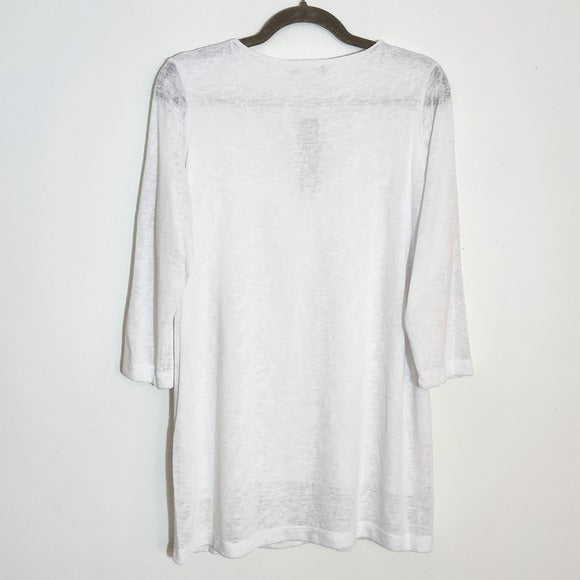 Nally & Millie White Slub Knit Tunic Tee Size XL NWT