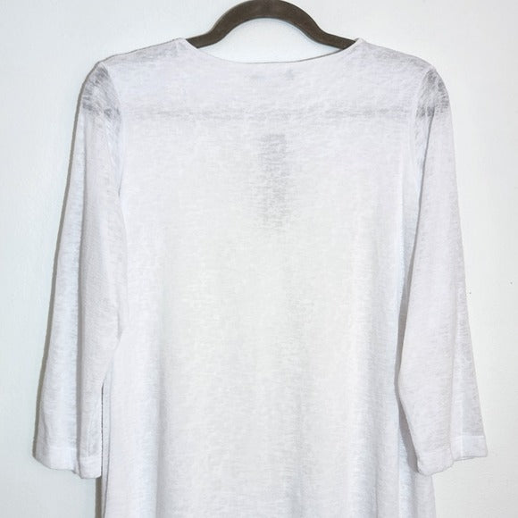 Nally & Millie White Slub Knit Tunic Tee Size XL NWT