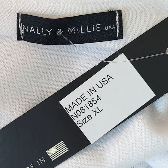 Nally & Millie White Slub Knit Tunic Tee Size XL NWT