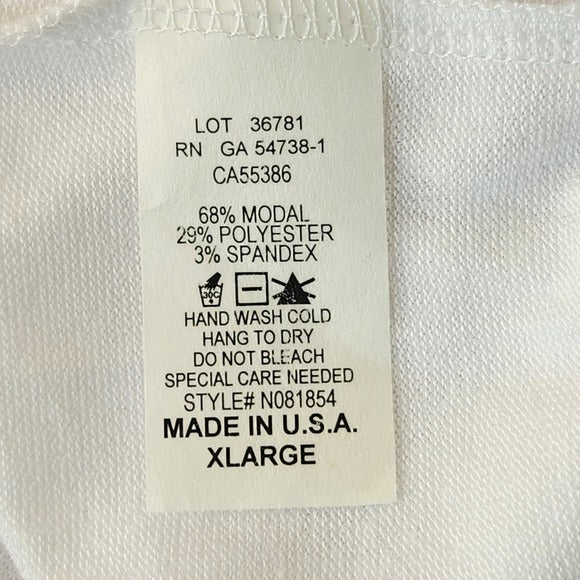 Nally & Millie White Slub Knit Tunic Tee Size XL NWT