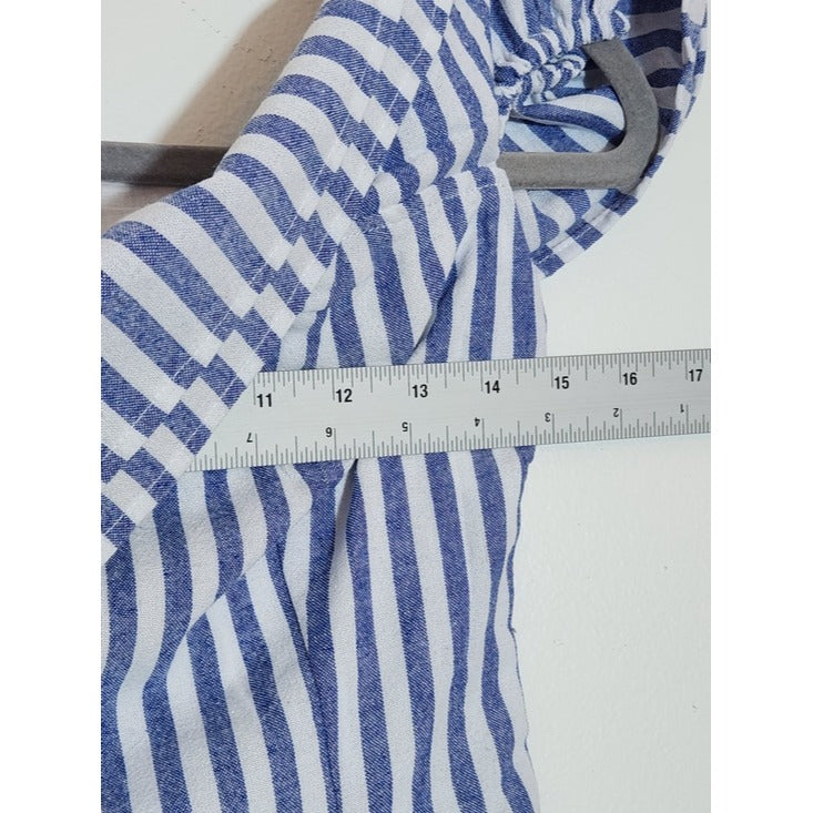 Lulus Blue and White Stripe Off the Shoulder Mini Dress Size Small NWT