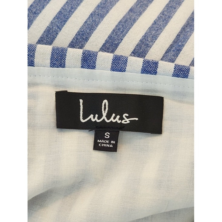 Lulus Blue and White Stripe Off the Shoulder Mini Dress Size Small NWT
