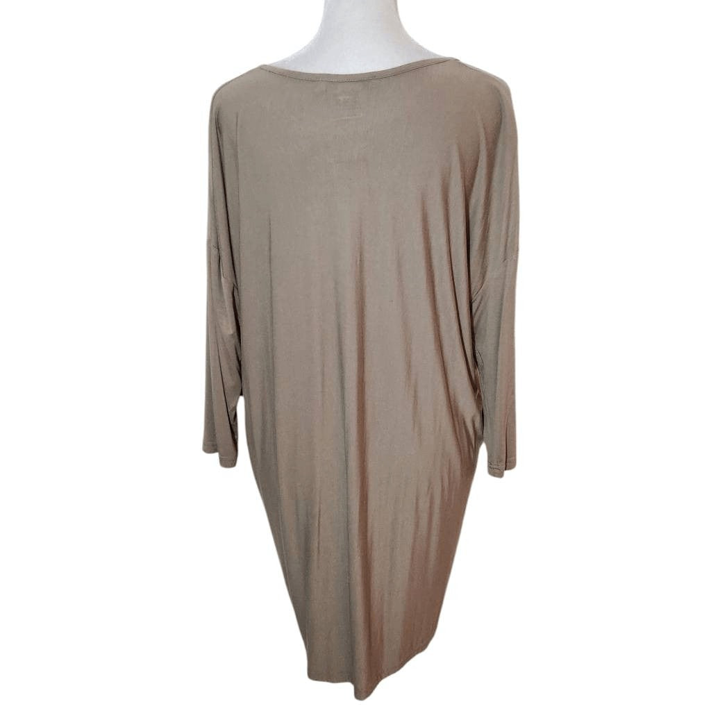 Joy Joy Taupe Oversized Tunic NWT Size XS Tan V-Neck Tunic