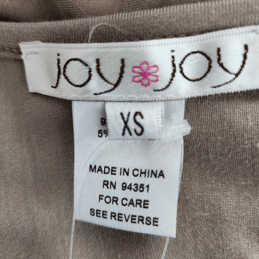 Joy Joy Taupe Oversized Tunic NWT Size XS Tan V-Neck Tunic