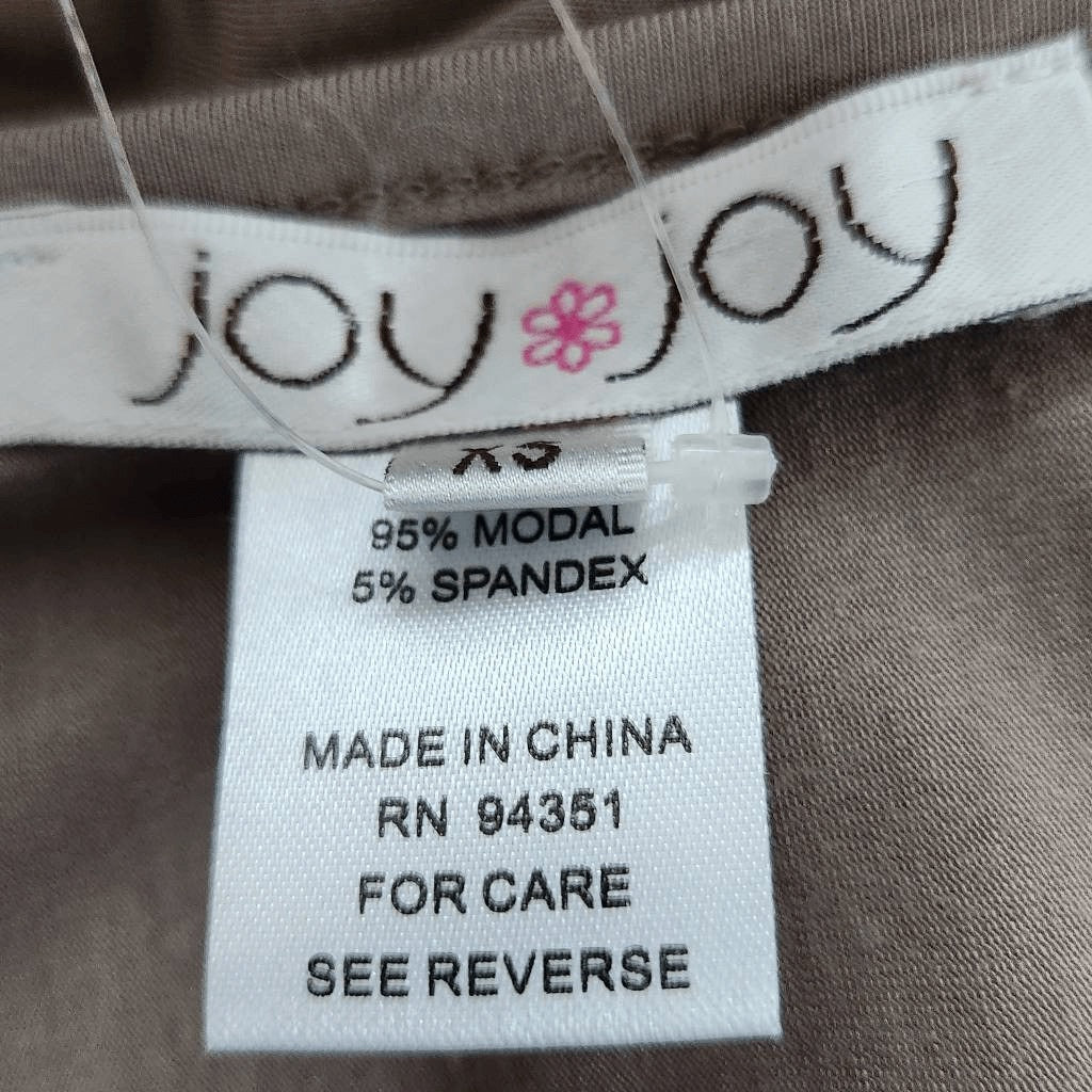 Joy Joy Taupe Oversized Tunic NWT Size XS Tan V-Neck Tunic