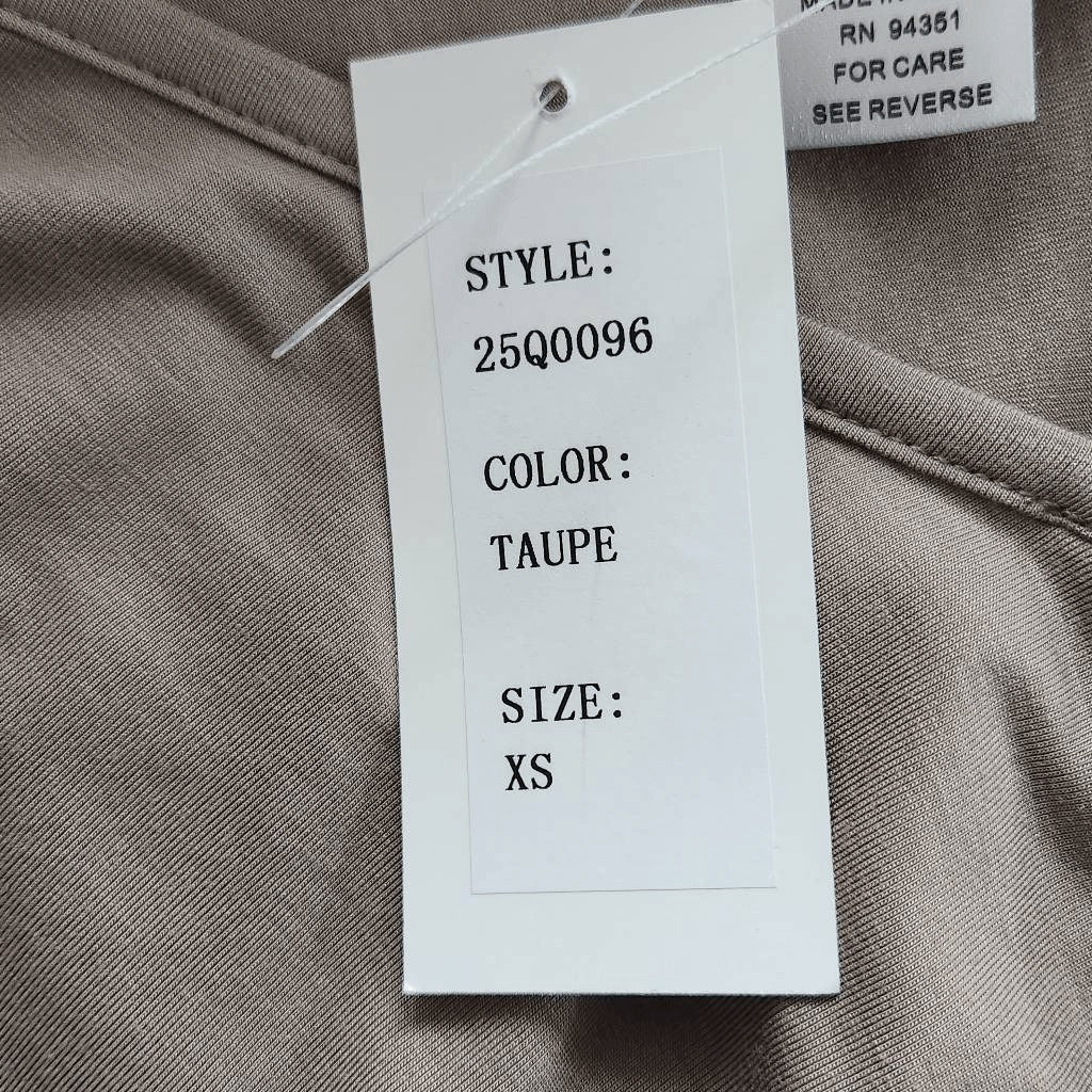 Joy Joy Taupe Oversized Tunic NWT Size XS Tan V-Neck Tunic