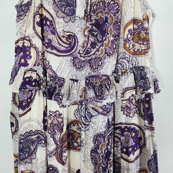 Band of the Free Paisley Tiered Maxi Dress Size Small Wedding Guest Dress