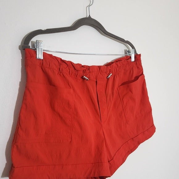 Athleta Red Trekkie Paper Bag Shorts Size 14