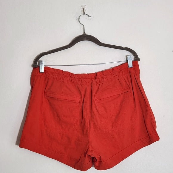 Athleta Red Trekkie Paper Bag Shorts Size 14