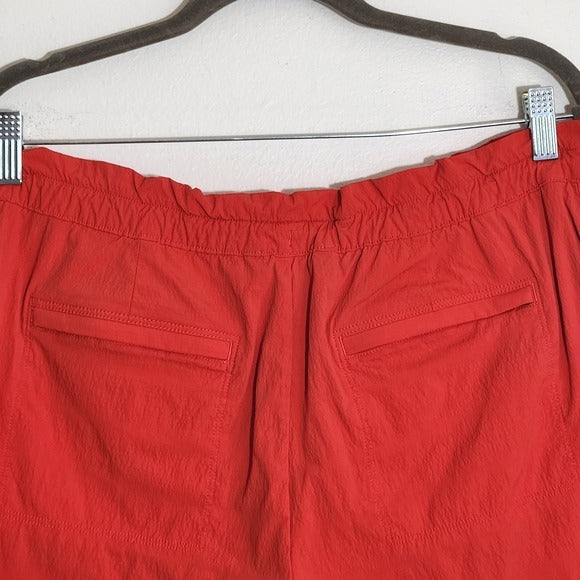Athleta Red Trekkie Paper Bag Shorts Size 14