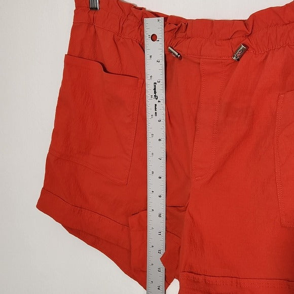 Athleta Red Trekkie Paper Bag Shorts Size 14