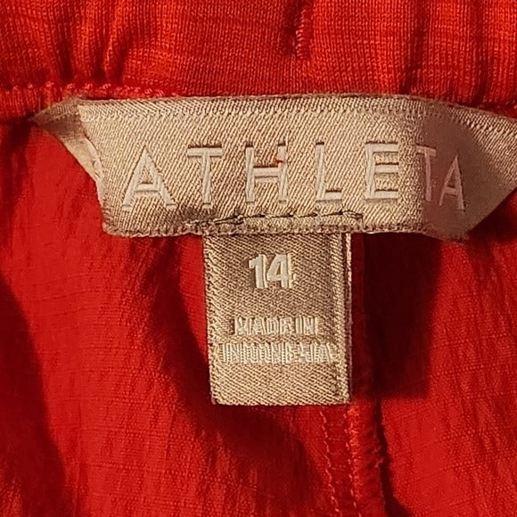 Athleta Red Trekkie Paper Bag Shorts Size 14
