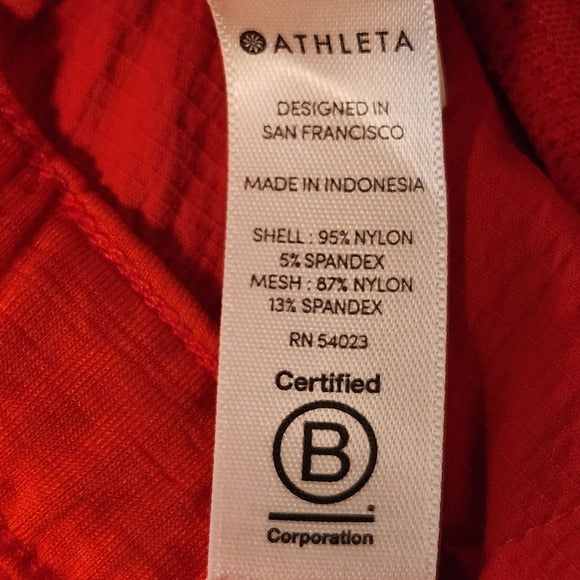 Athleta Red Trekkie Paper Bag Shorts Size 14