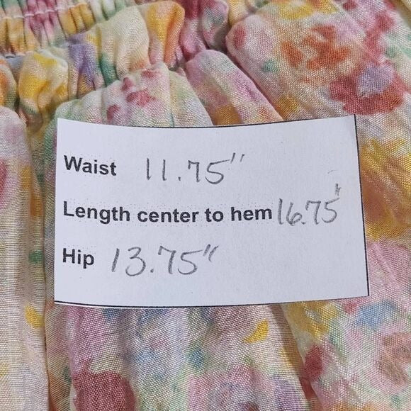 MINKPINK Pink and Yellow Floral Ruffle Mini Skirt Size Small, New