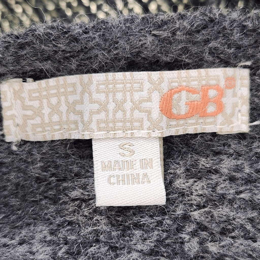 Gianni Bini Gray and Gold Cropped Sweater with Twist Back Detail Size Small