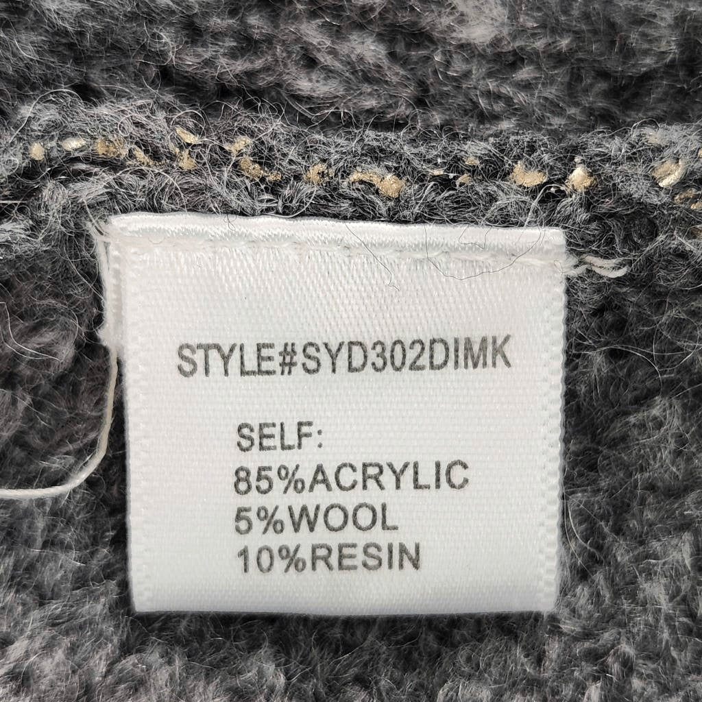 Gianni Bini Gray and Gold Cropped Sweater with Twist Back Detail Size Small