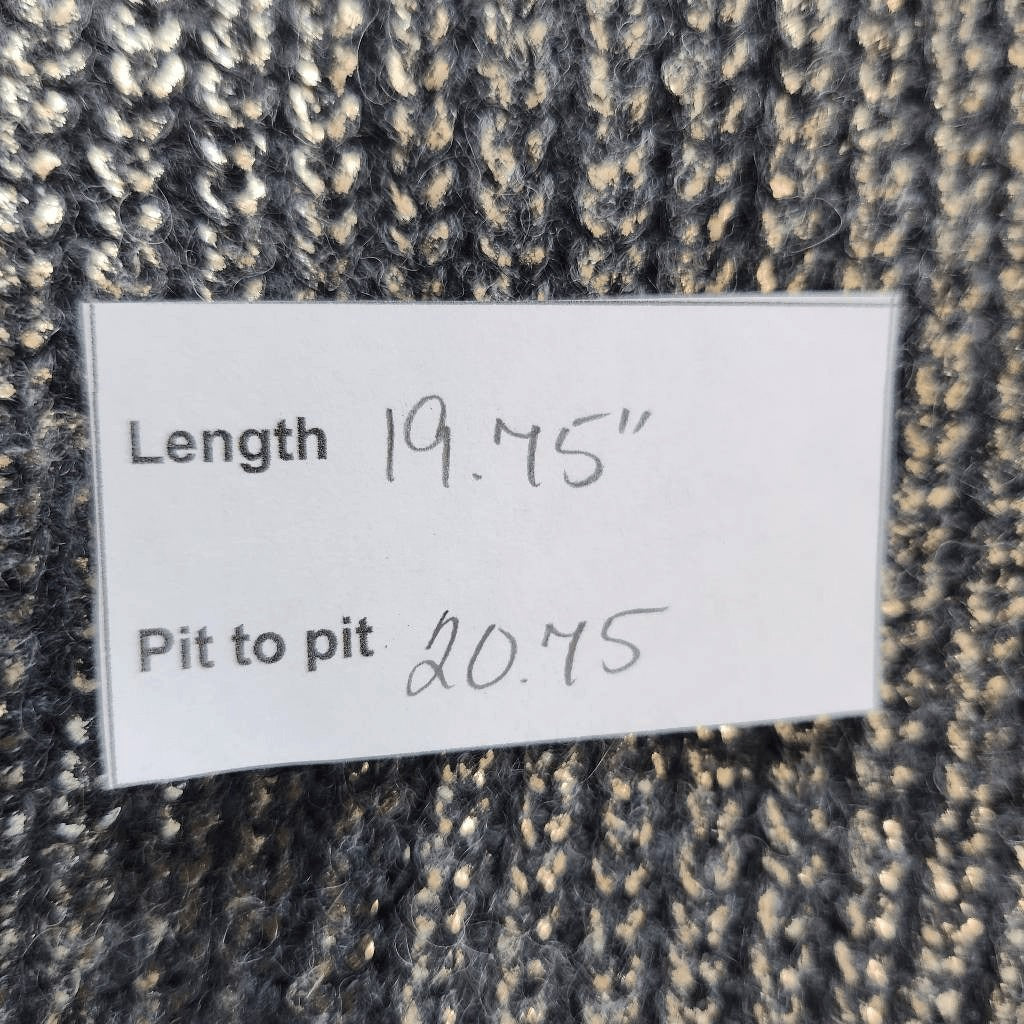 Gianni Bini Gray and Gold Cropped Sweater with Twist Back Detail Size Small