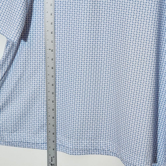 Johnston & Murphy Performance Blue and White Print Golf Polo Size 2X