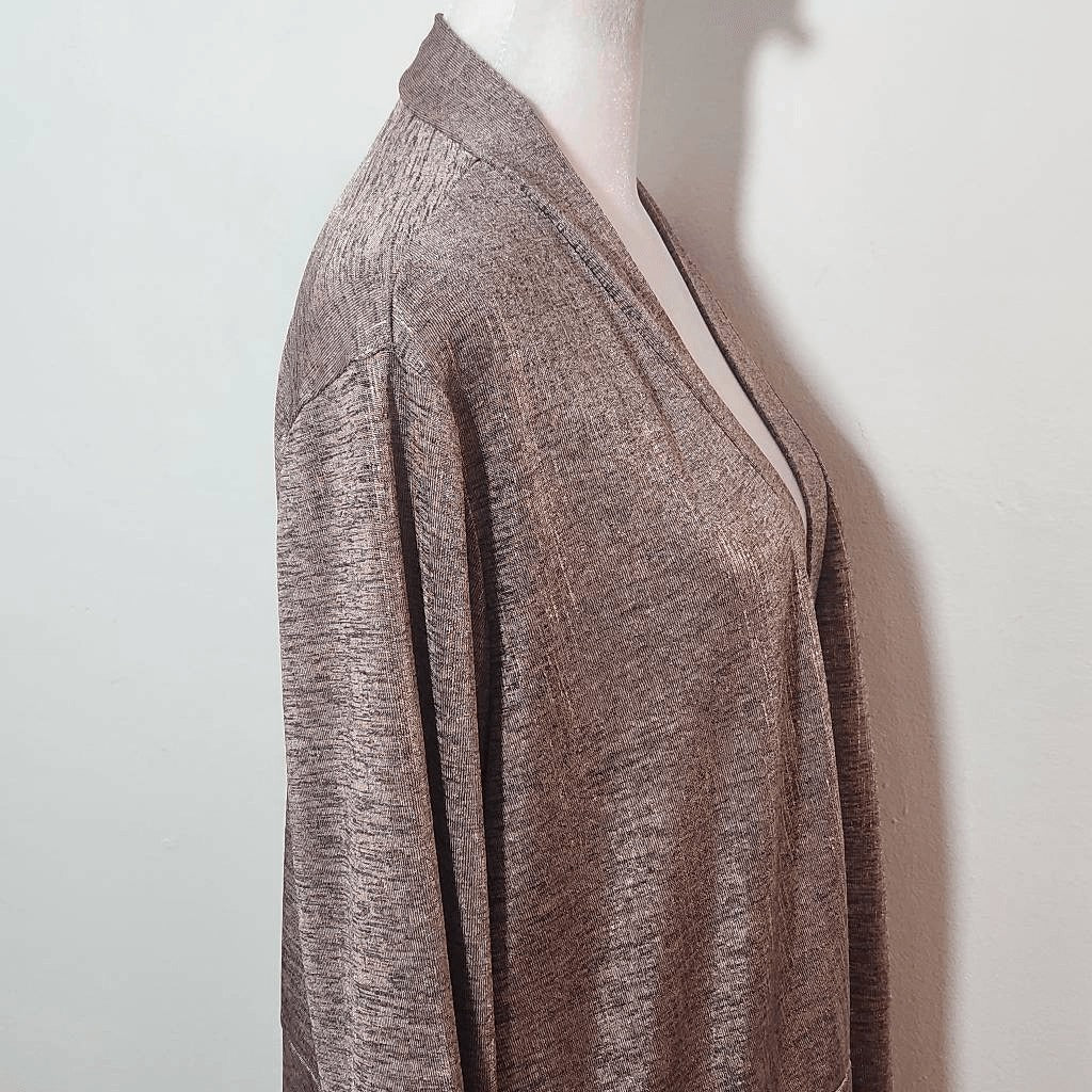 Susan Graver Metallic Pink Cardigan Size XL Susan Graver Pink Open Cardigan