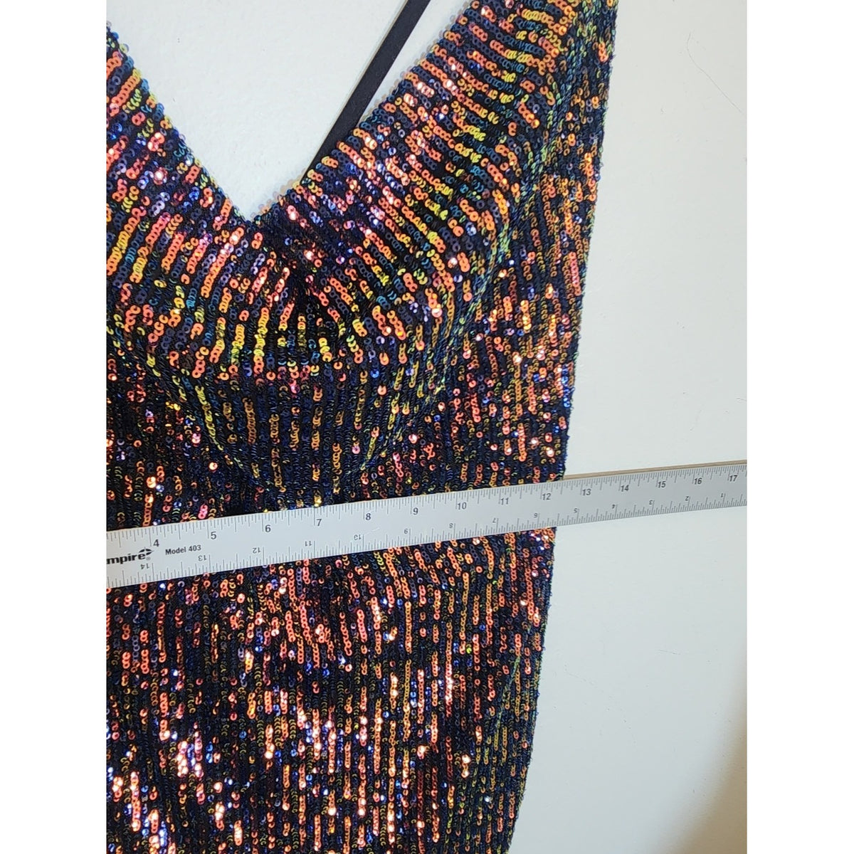Monaco Multicolor Sequin Mini Cocktail Party Dress Strappy Back Size Medium