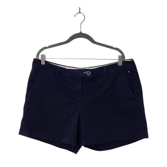 Tommy Hilfiger Women's Navy Chino Shorts Size 16 Preppy Navy Shorts