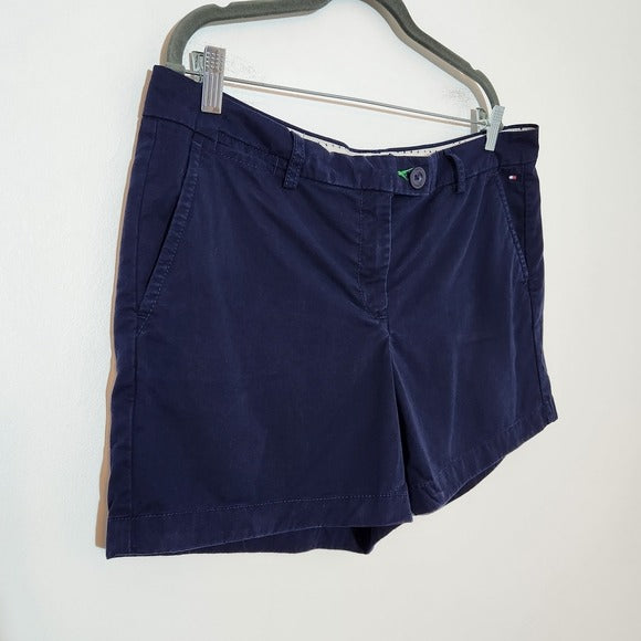 Tommy Hilfiger Women's Navy Chino Shorts Size 16 Preppy Navy Shorts