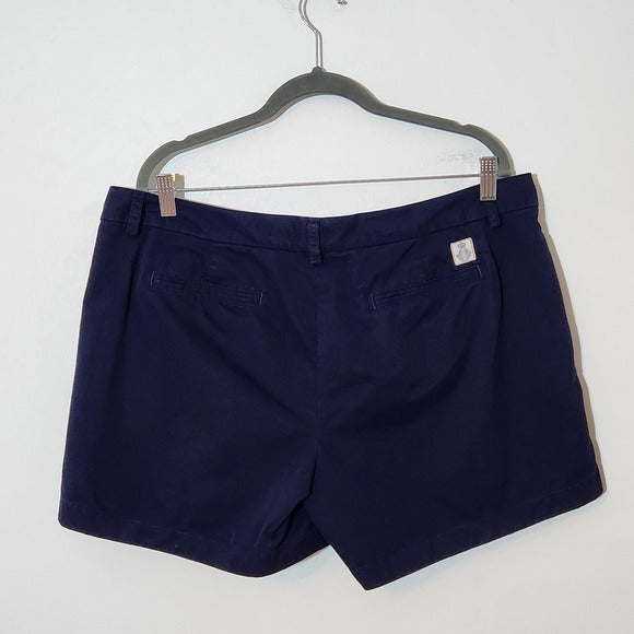 Tommy Hilfiger Women's Navy Chino Shorts Size 16 Preppy Navy Shorts