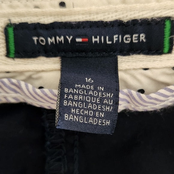 Tommy Hilfiger Women's Navy Chino Shorts Size 16 Preppy Navy Shorts