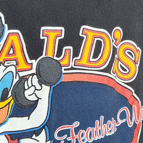 Mickey Unlimited Black Vintage Donald Duck Gym Graphic Tank Top Size Large