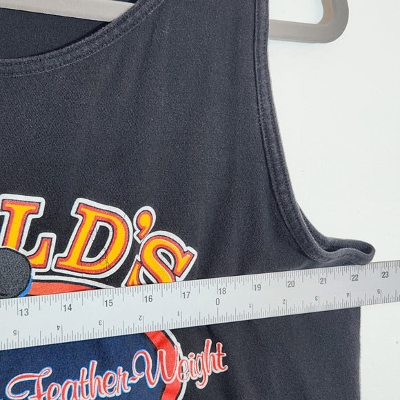 Mickey Unlimited Black Vintage Donald Duck Gym Graphic Tank Top Size Large