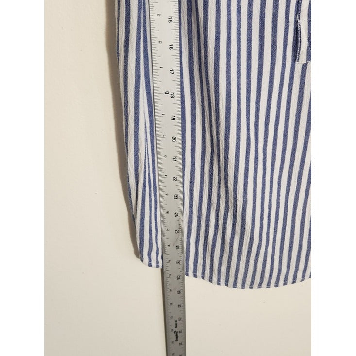 BeachLunchLounge Blue and White Striped Sleeveless Blouse Size Medium