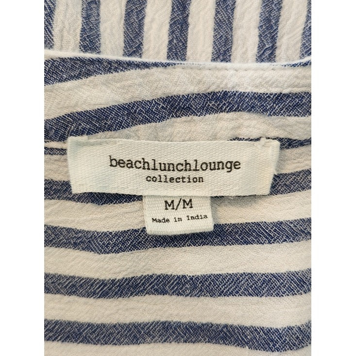 BeachLunchLounge Blue and White Striped Sleeveless Blouse Size Medium
