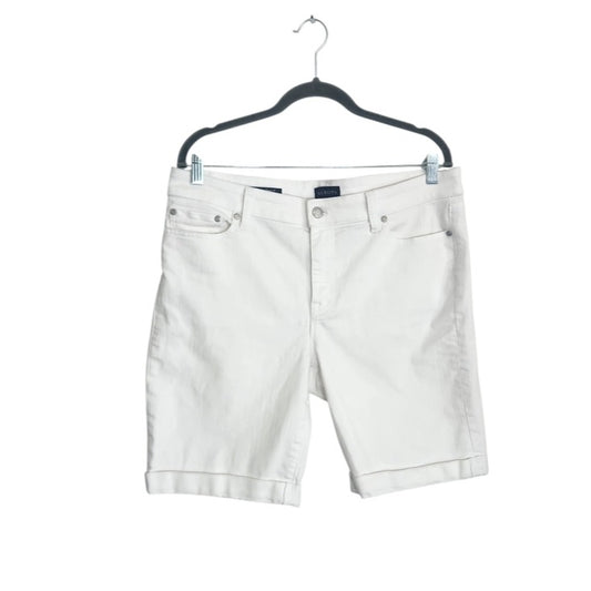 Talbots Womens White Girlfriend Denim Bermuda Shorts Size 10