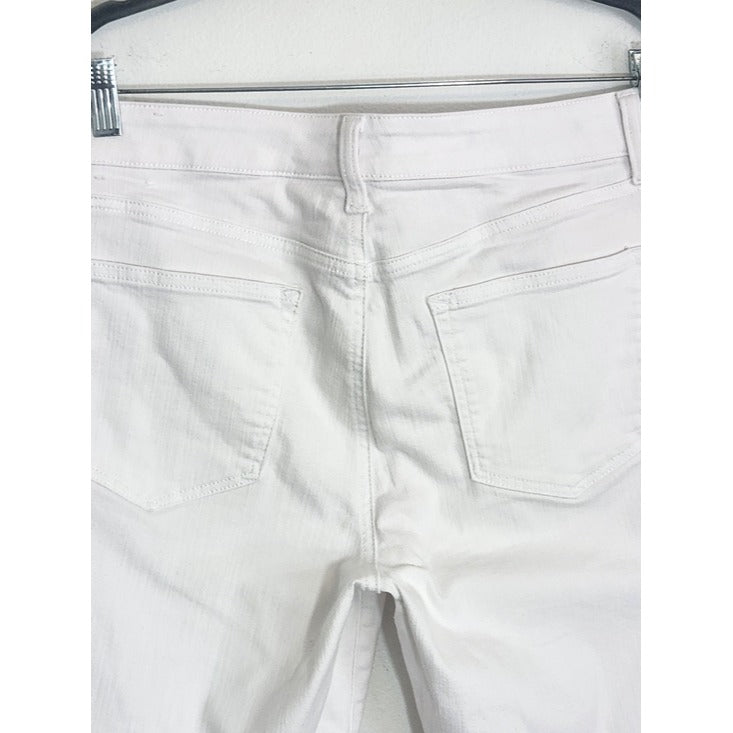 Talbots Womens White Girlfriend Denim Bermuda Shorts Size 10