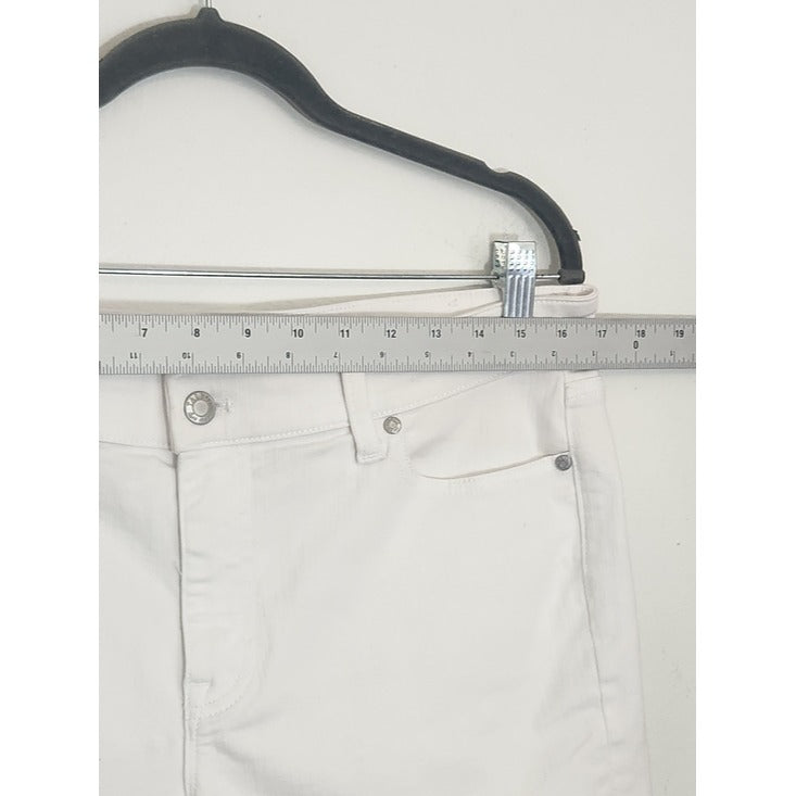 Talbots Womens White Girlfriend Denim Bermuda Shorts Size 10