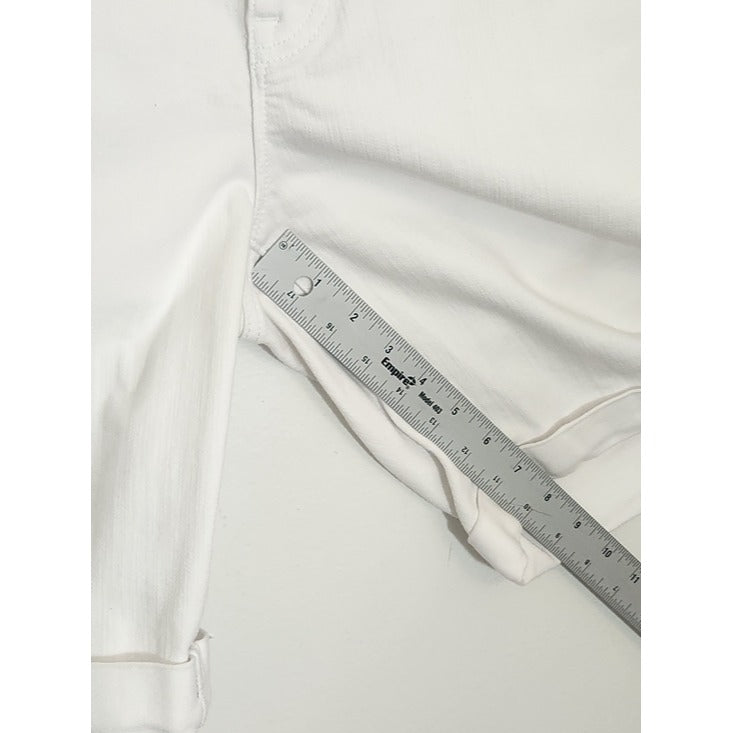Talbots Womens White Girlfriend Denim Bermuda Shorts Size 10