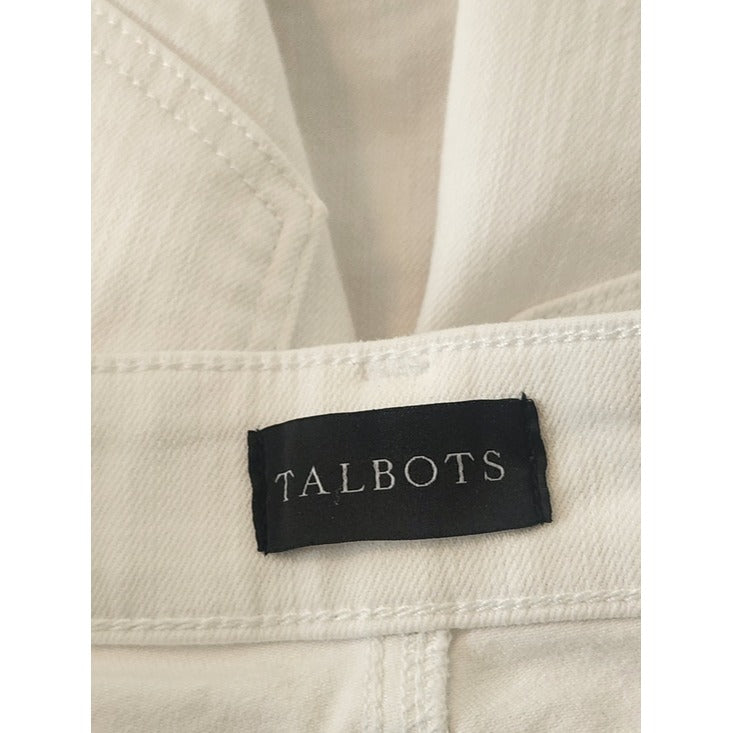 Talbots Womens White Girlfriend Denim Bermuda Shorts Size 10