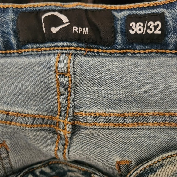 RPM Mens Distressed Jeans Size 36 x 32