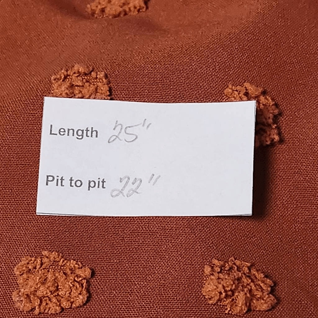 Orange Swiss Dot Blouse Size XL SHEIN Orange Preppy Bell Sleeve Top