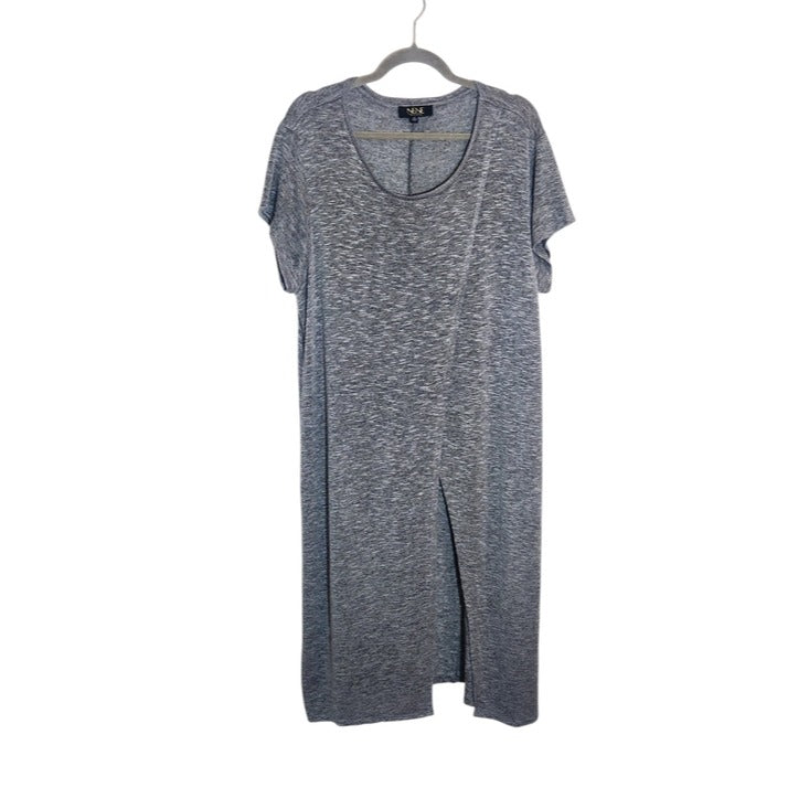 Nene Leakes Gray Textured Knit Tunic Top Size XL