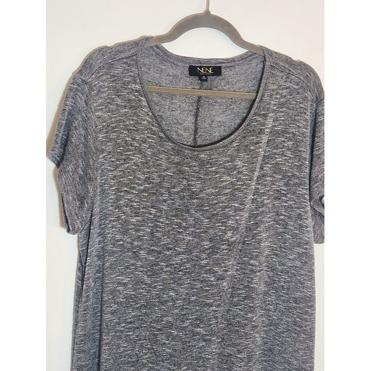 Nene Leakes Gray Textured Knit Tunic Top Size XL