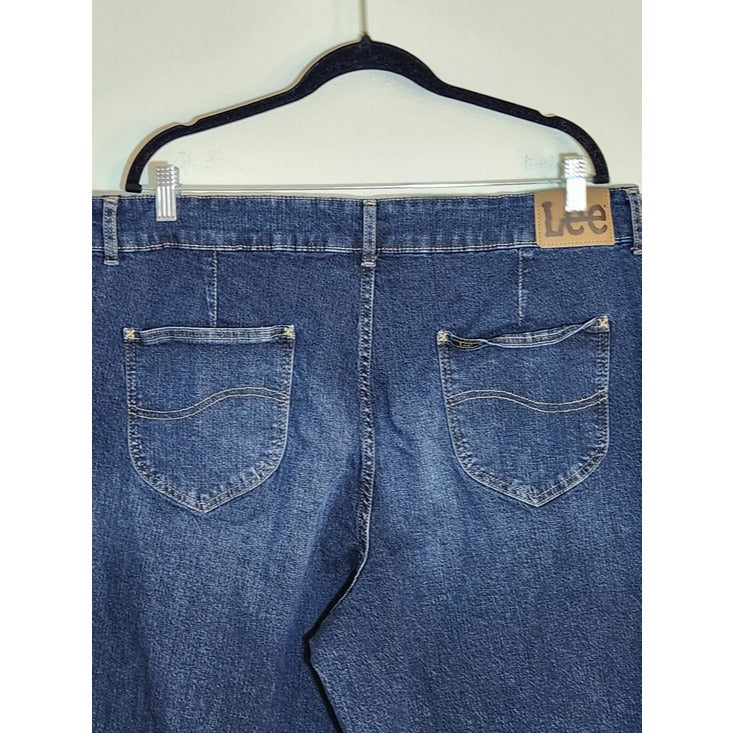 Lee Womens Dark Wash Wide Leg Jeans Size 20W Petite