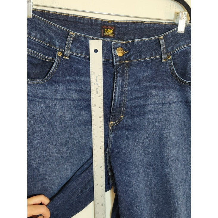 Lee Womens Dark Wash Wide Leg Jeans Size 20W Petite