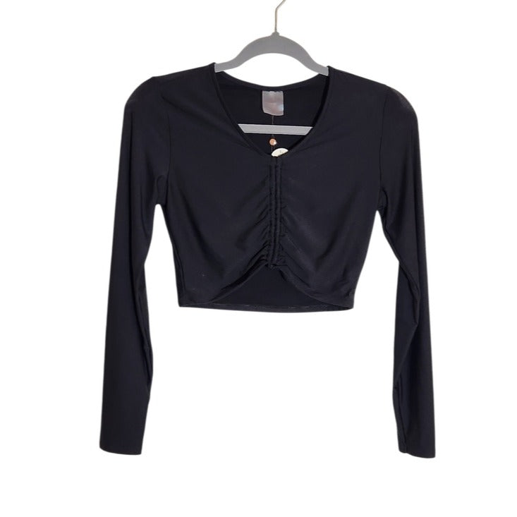 CALIA Black Long Sleeve Cropped Swim Rash Guard NWT Size Small