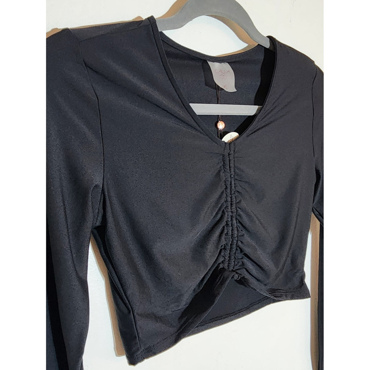 CALIA Black Long Sleeve Cropped Swim Rash Guard NWT Size Small