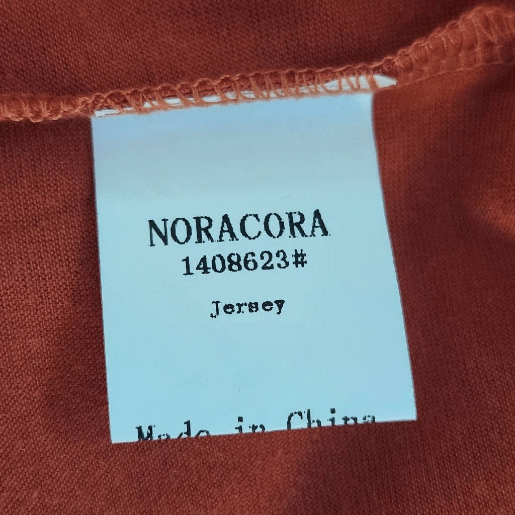 Noracora Orange Long Sleeve Tee with Dandelion Graphic Size Medium NWT