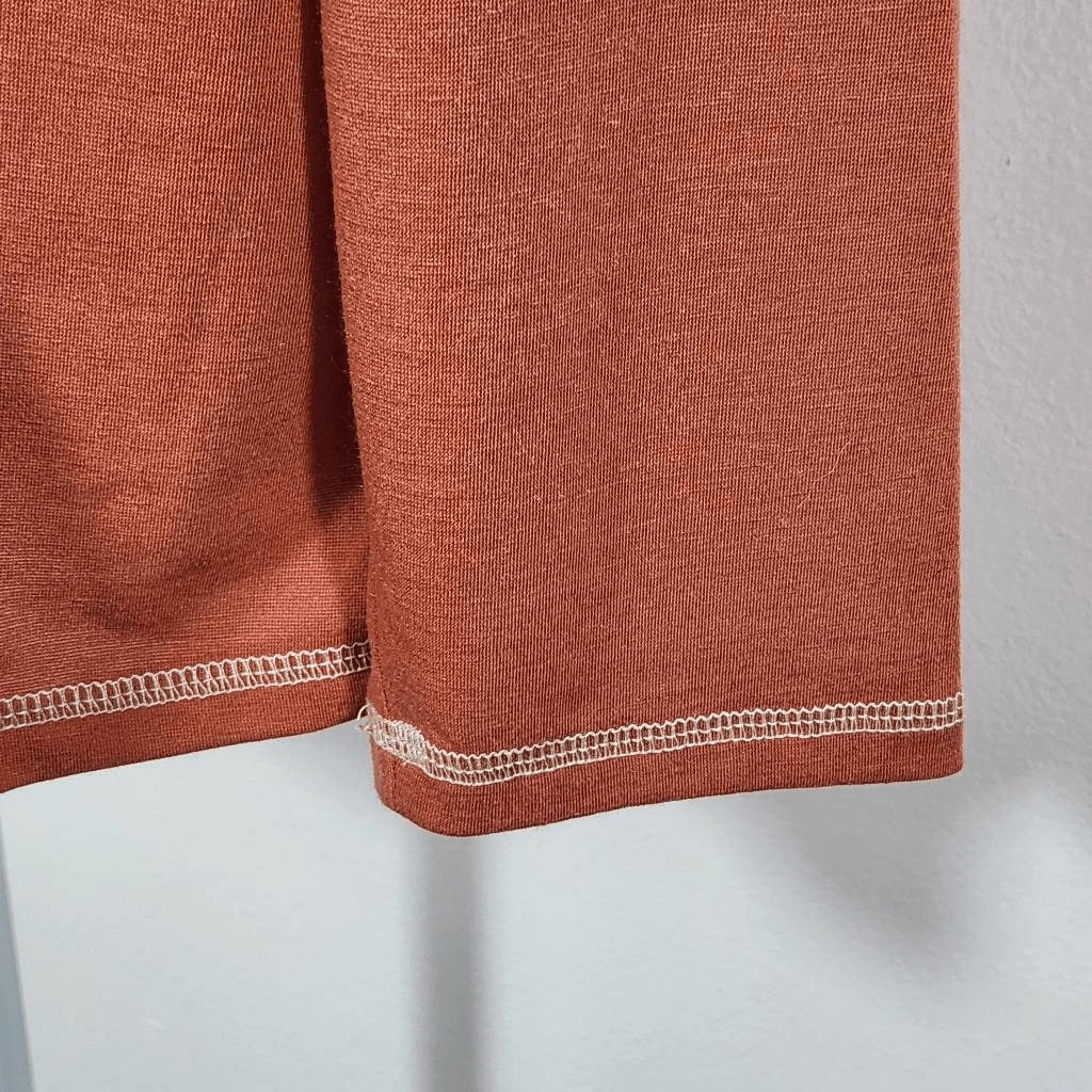 Noracora Orange Long Sleeve Tee with Dandelion Graphic Size Medium NWT