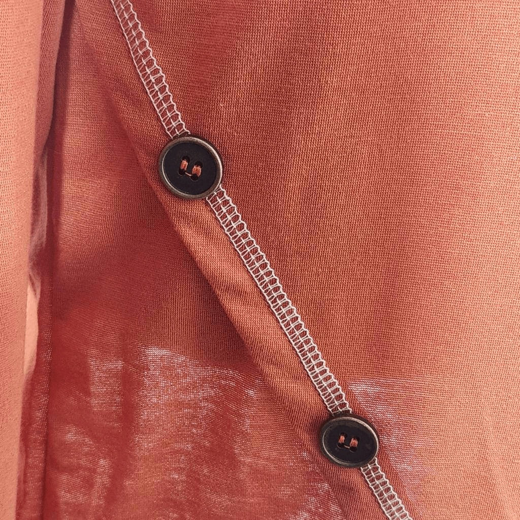 Noracora Orange Long Sleeve Tee with Dandelion Graphic Size Medium NWT